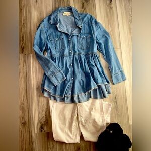 Dress Up denim button down shirt